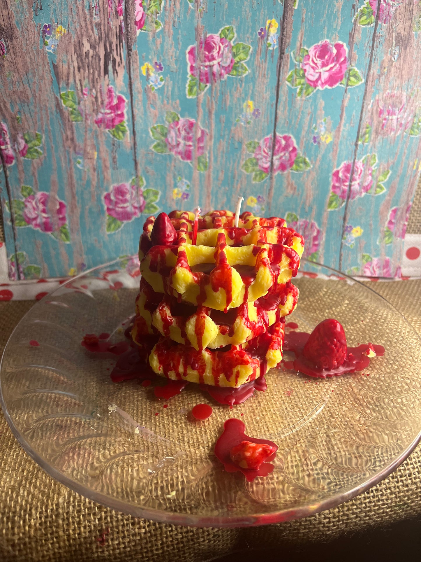Triple Stack Maple Waffles and Strawberry 🍓 Syrup